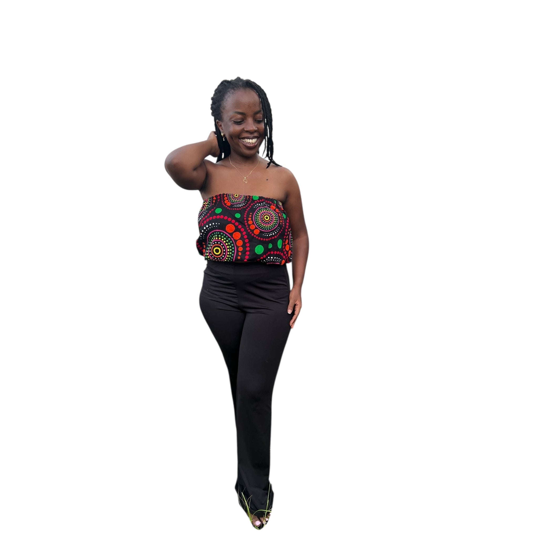 Crop top - colourful black