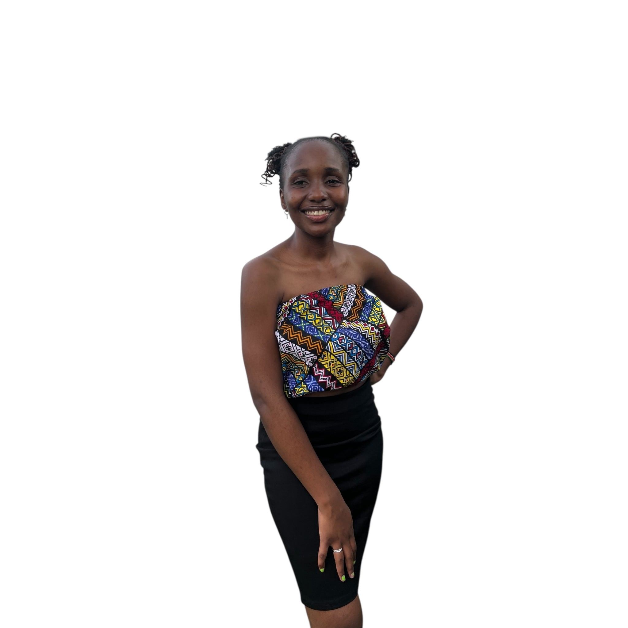 Crop top - colourful blue