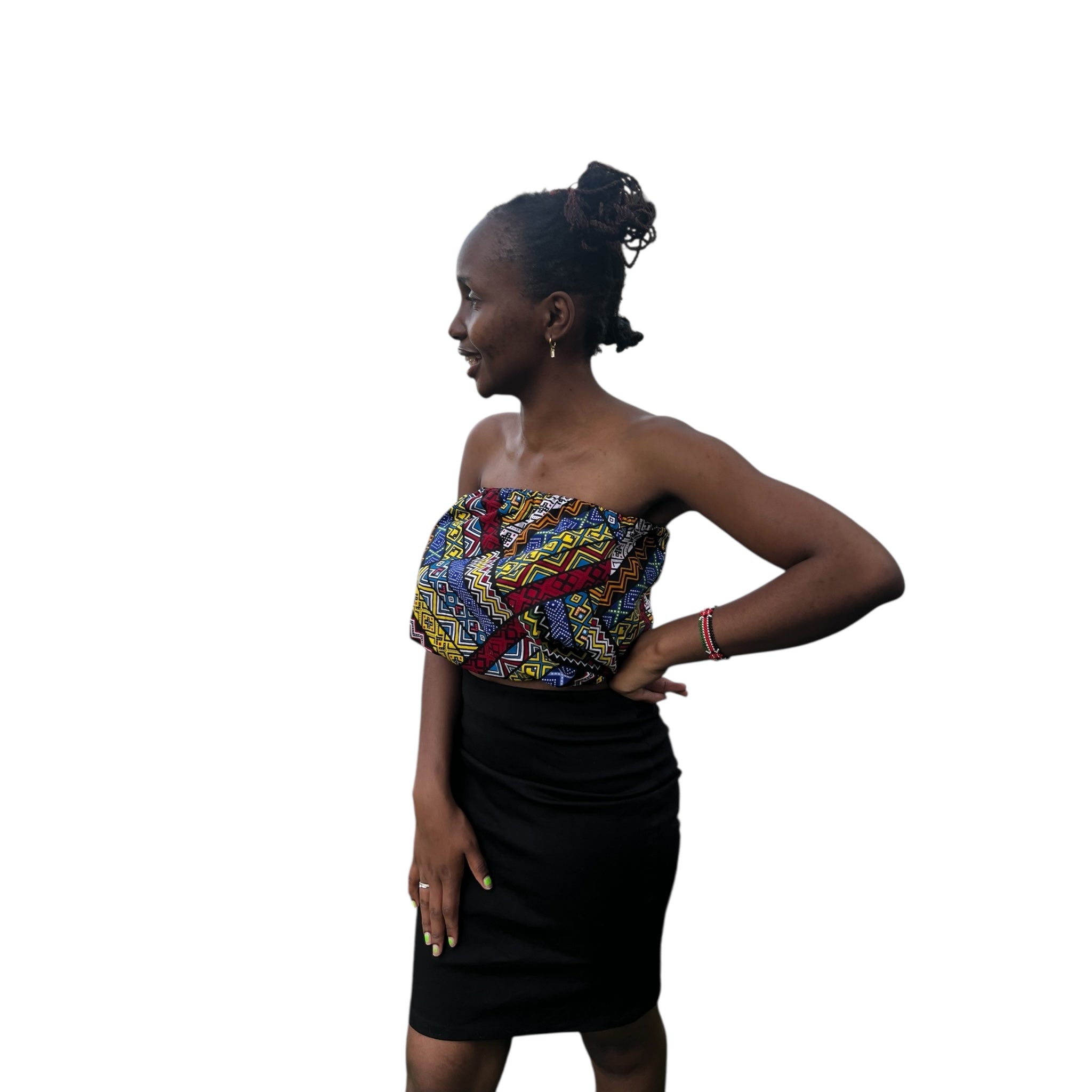 Crop top - colourful blue