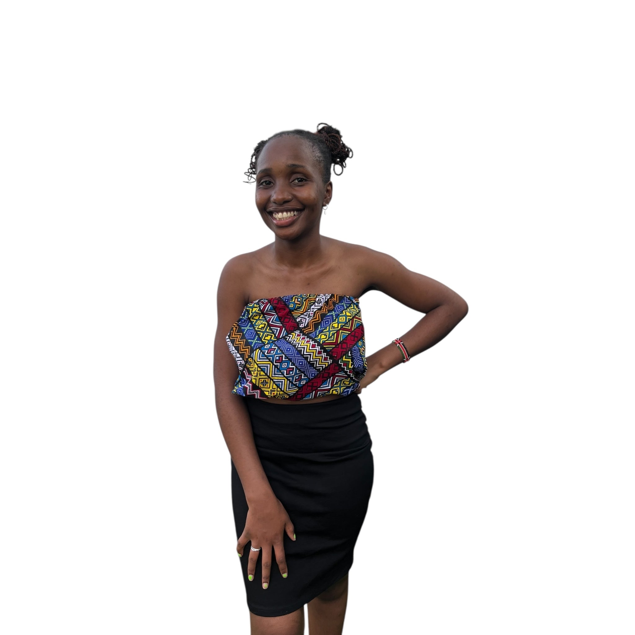 Crop top - colourful blue