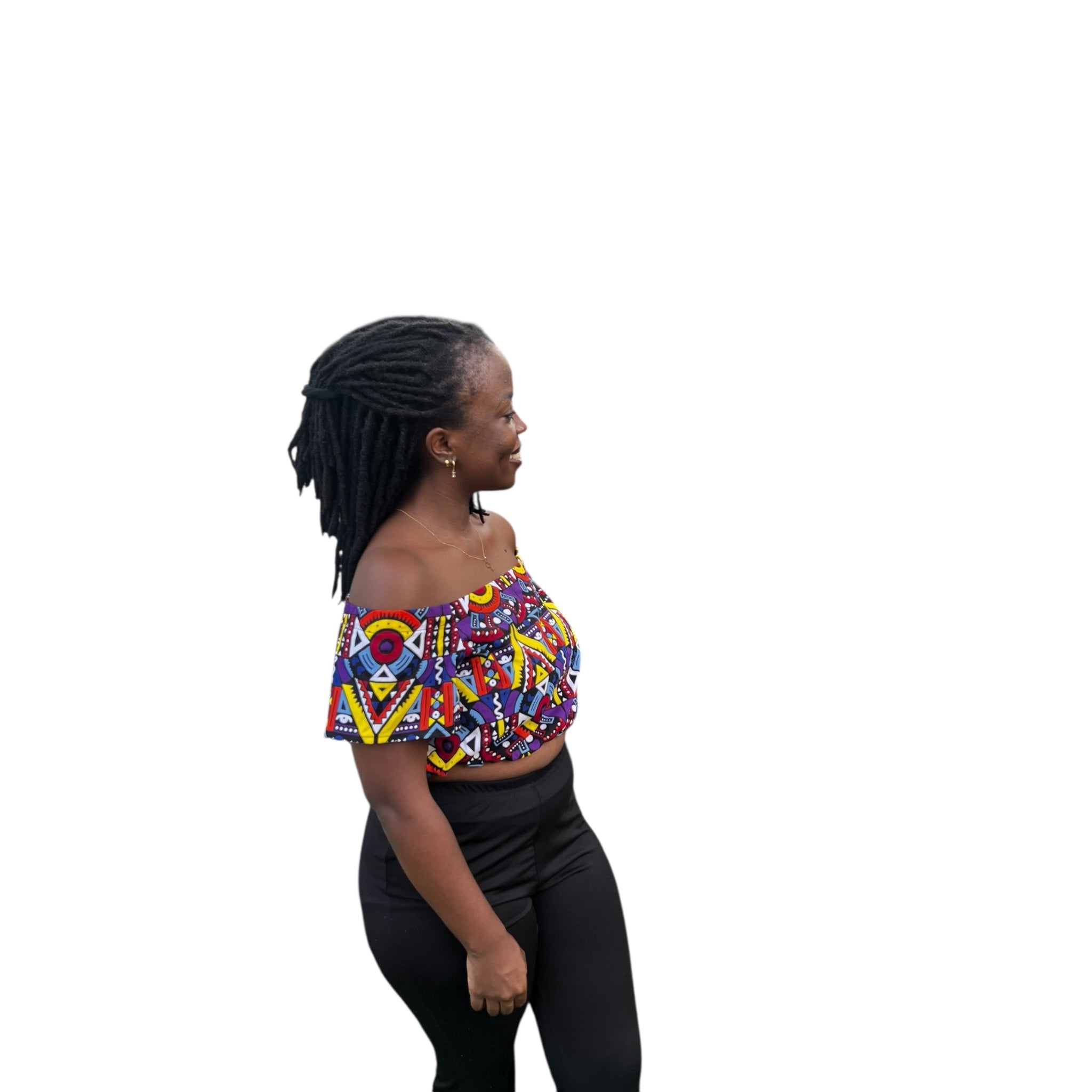 Crop offshoulder top - Colourful Purple