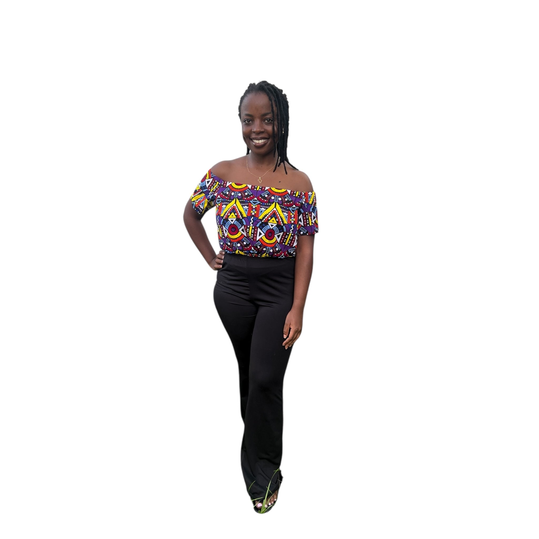 Crop offshoulder top - Colourful Purple