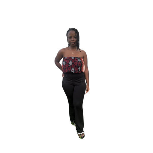 Crop top - Maroon Beige