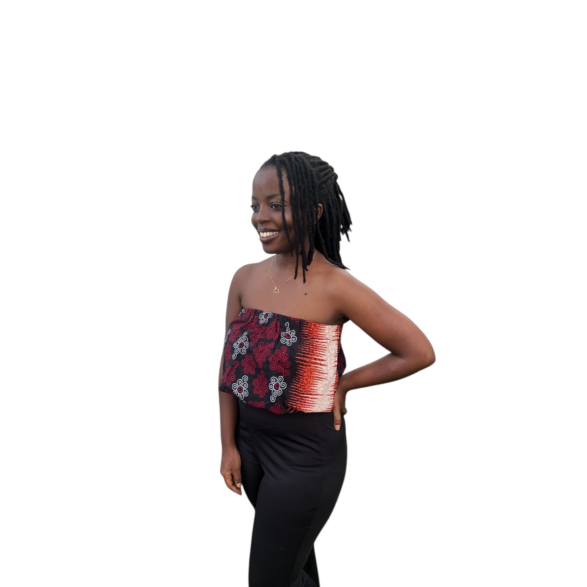 Crop top - Maroon Beige