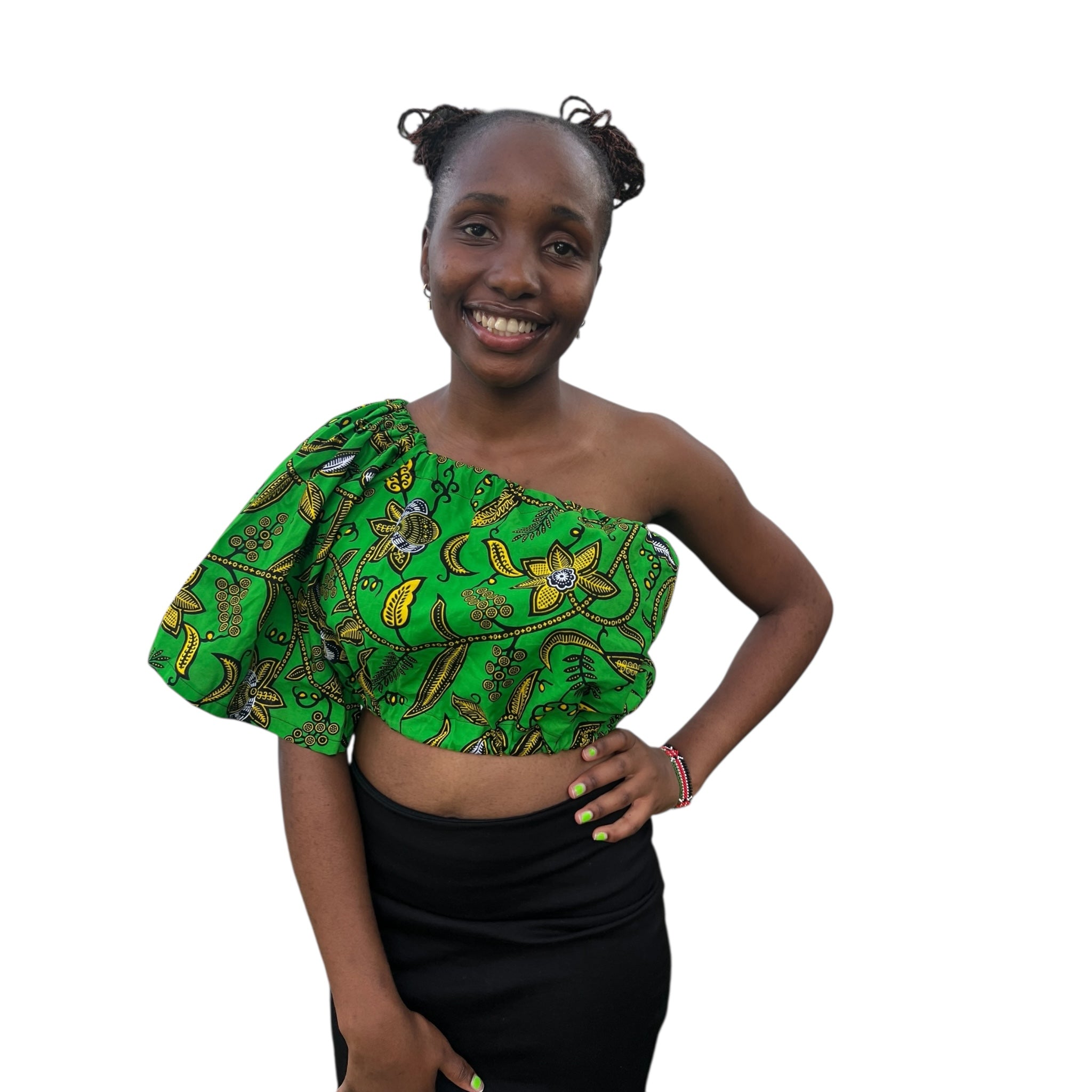 Crop offshoulder top - Green yellow