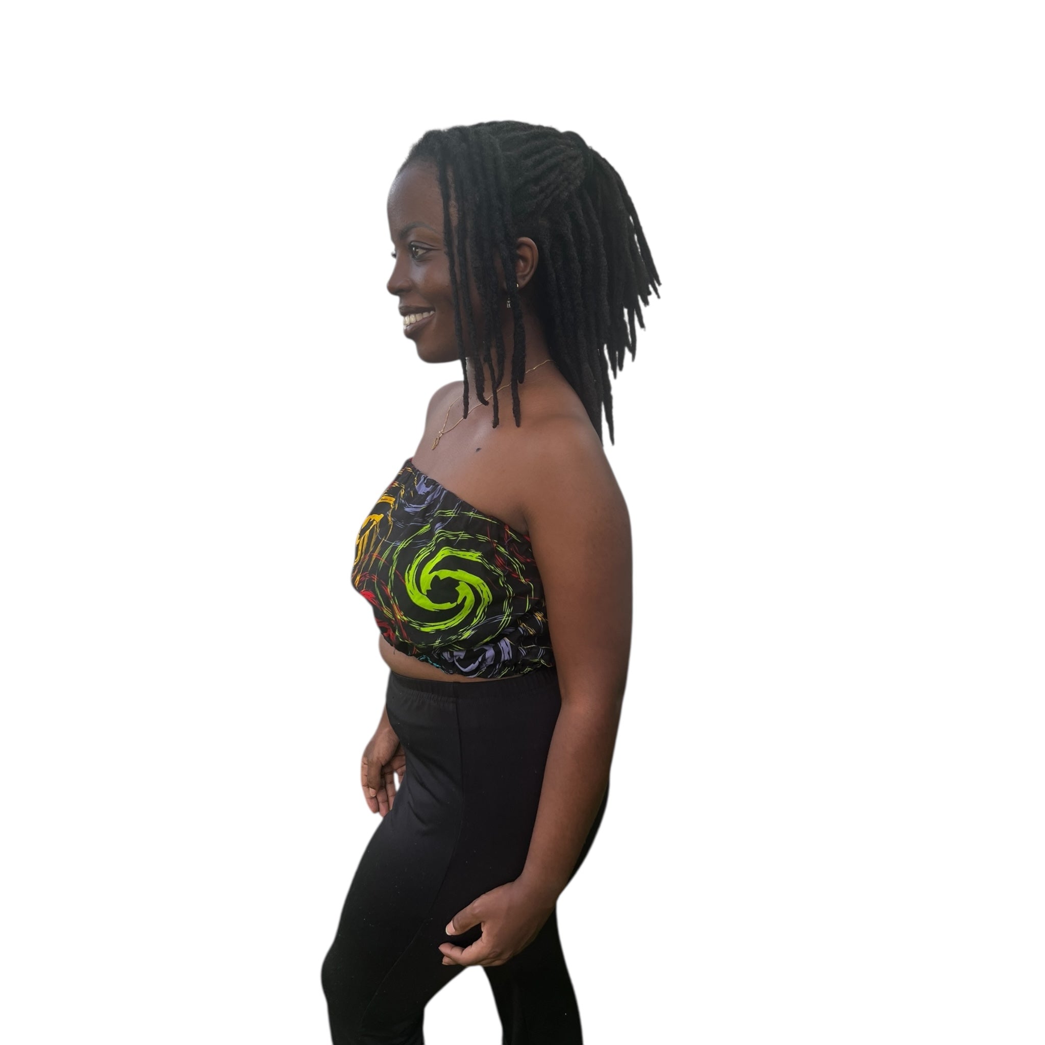 Crop  top - Black Yellow Red