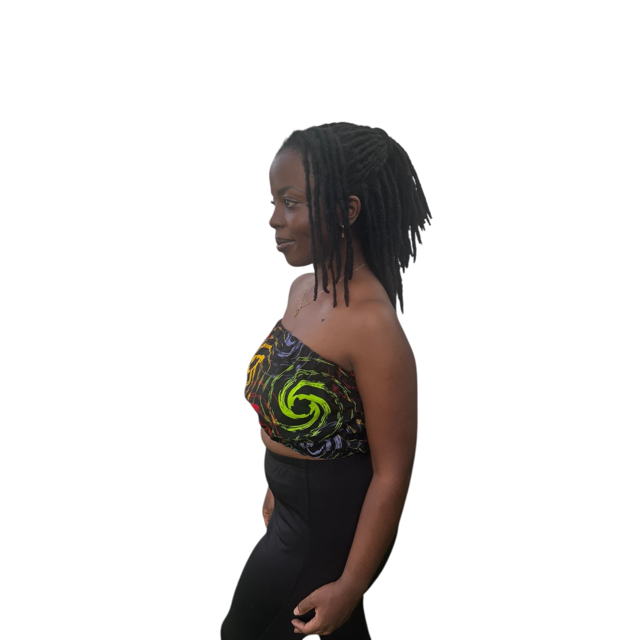 Crop  top - Black Yellow Red