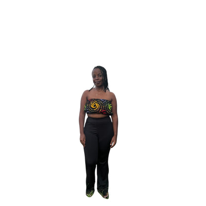 Crop  top - Black Yellow Red